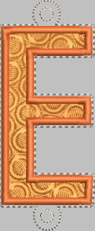 Letter 'E' for Banner HORIZONTAL & VERTICAL files 4x4 - ITH Digital Embroidery Design