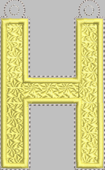 Letter 'H' for Banner HORIZONTAL & VERTICAL files 4x4 - ITH Digital Embroidery Design