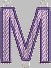 Letter 'M' for Banner HORIZONTAL & VERTICAL files 4x4 - ITH Digital Embroidery Design