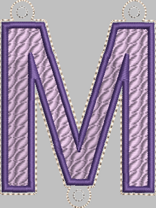 Letter 'M' for Banner HORIZONTAL & VERTICAL files 4x4 - ITH Digital Embroidery Design