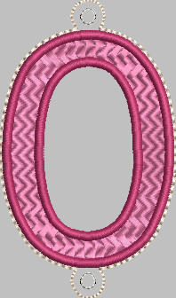 Letter 'O' for Banner HORIZONTAL & VERTICAL files 4x4 - ITH Digital Embroidery Design