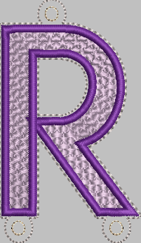 Letter 'R' for Banner HORIZONTAL & VERTICAL files 4x4 - ITH Digital Embroidery Design