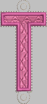 Letter 'T' for Banner HORIZONTAL & VERTICAL files 4x4 - ITH Digital Embroidery Design
