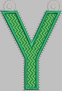 Letter 'Y' for Banner HORIZONTAL & VERTICAL files 4x4 - ITH Digital Embroidery Design