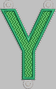 Letter 'Y' for Banner HORIZONTAL & VERTICAL files 4x4 - ITH Digital Embroidery Design