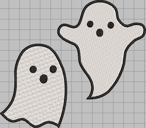 Ghosts Halloween Art 4x4 and 4x6 option - Digital Embroidery Design