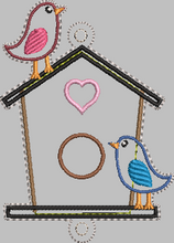 Birdhouse for Banner HORIZONTAL & VERTICAL files 4x4 - ITH Digital Embroidery Design