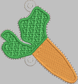Carrot Design for VERTICAL Banner 4x4 - ITH Digital Embroidery Design
