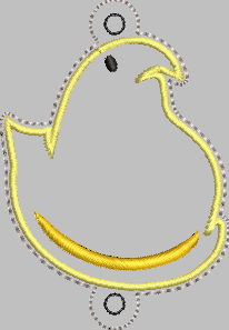 Peep Chick Design for VERTICAL Banner 4x4 - ITH Digital Embroidery Design