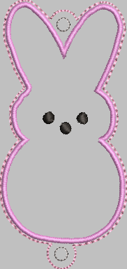 Peep Bunny Design for VERTICAL Banner 4x4 - ITH Digital Embroidery Design
