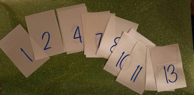 Design Contestant numbers for competition (set of 5)