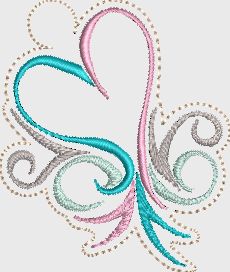Heart 4x4 Keyfob - ITH Digital Embroidery Design