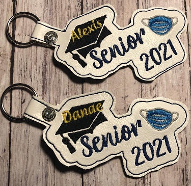 Personalized Senior 2024 snap tab Keyfob Key chain