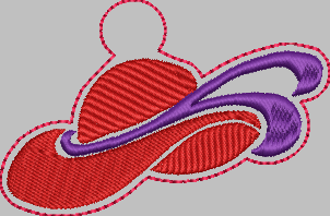 Red hat keyfob 4x4 hoop size - Digital Embroidery Design