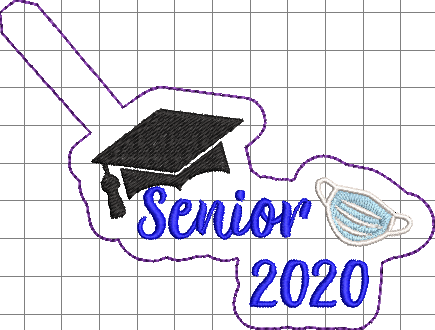 Senior Grad 2020 w/ mask - ITH Digital Embroidery Design