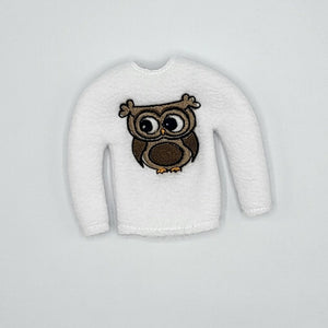 Owl Elf Sweater 5x7 - ITH Digital Embroidery Design