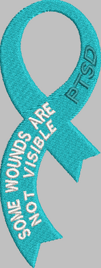 PTSD awareness ribbon 4x6 art - ITH Digital Embroidery Design