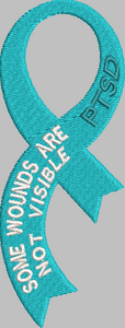 PTSD awareness ribbon 4x6 art - ITH Digital Embroidery Design