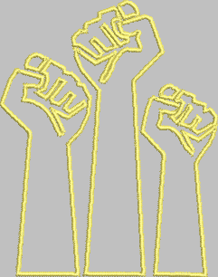 Raised Fists 4x4 art - ITH Digital Embroidery Design