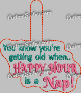 Happy Hour Snap tab - ITH Digital Embroidery Design