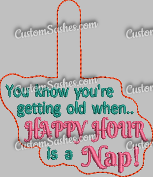 Happy Hour Snap tab - ITH Digital Embroidery Design