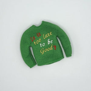 Is it too late to be good? Elf Sweater 5x7 - ITH Digital Embroidery Design